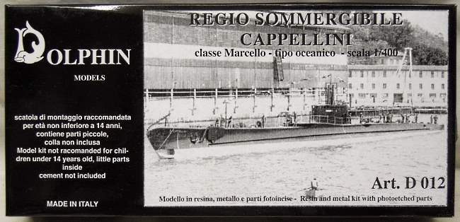 Dolphin 1/400 Capellini Italian Navy Submarine Marcello Class, D012 plastic model kit